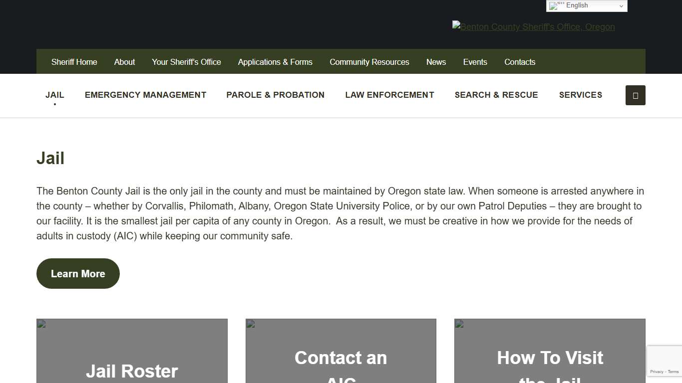 Jail - Benton County Sheriff's Office, Oregon